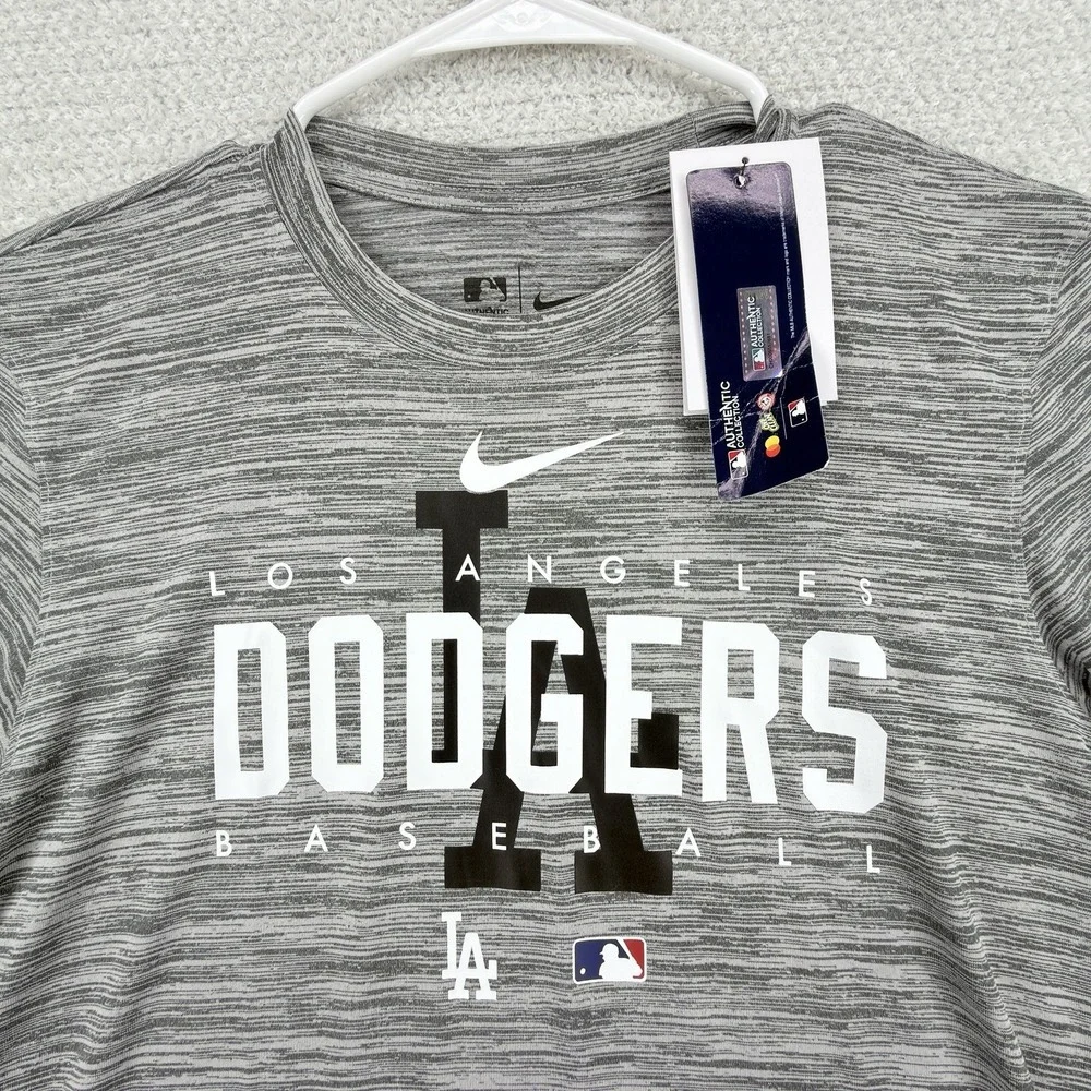Nike Dri-FIT Los Angeles Dodgers MLB T-Shirt Men's Small Gray NWT Authentic